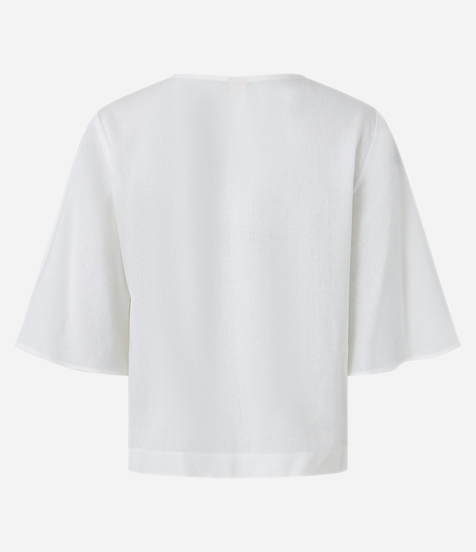 Blusa em Viscolinho com Manga Evasê e Decote Diferenciado Branco Neve 7