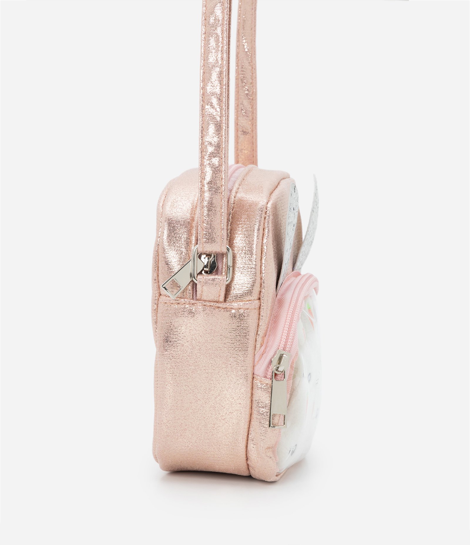 Bolsa Infantil com Glitter e Detalhe de Coelhinhos no Bolso - Tam U Rosê 2