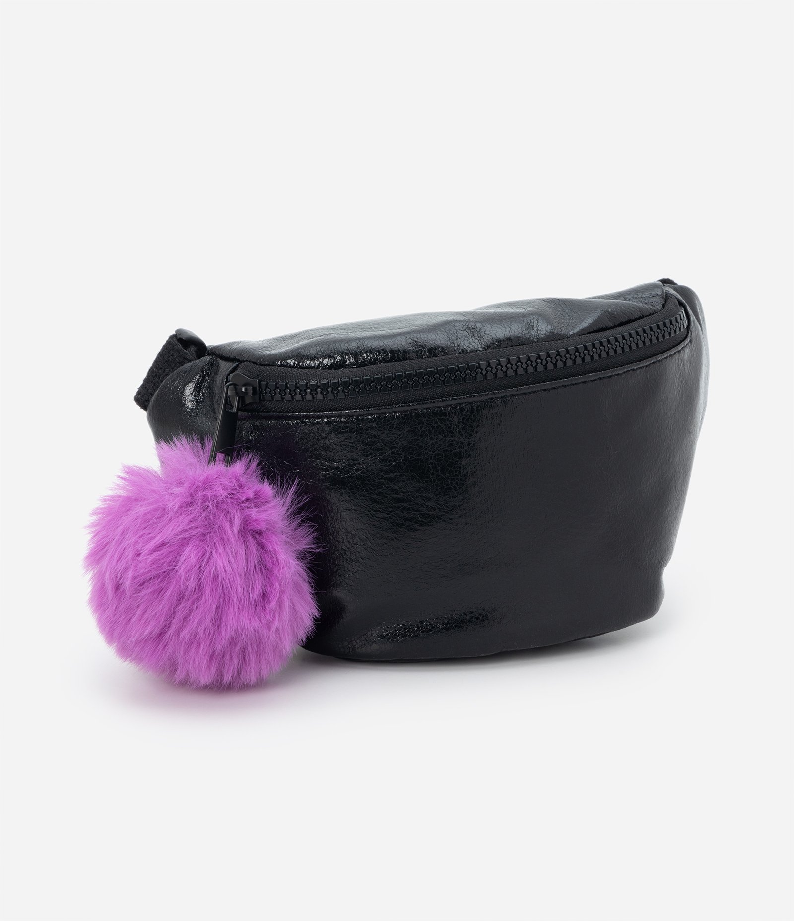 Pochete Infantil em Verniz com Pompom - Tam U Preto 1