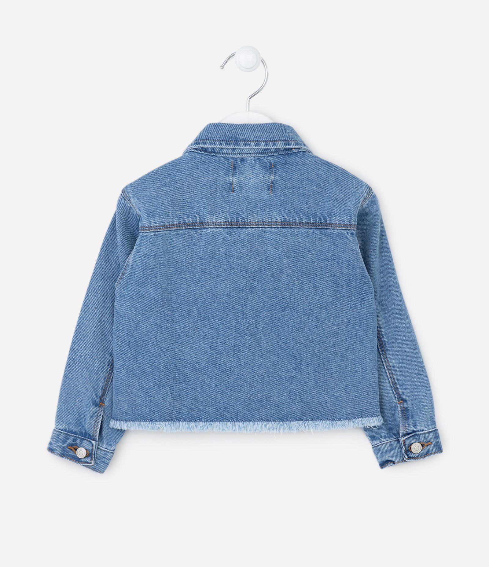 Jaqueta Jeans Infantil com Bordado de Coelinhos - Tam 1 a 5 aj0s Azul 2