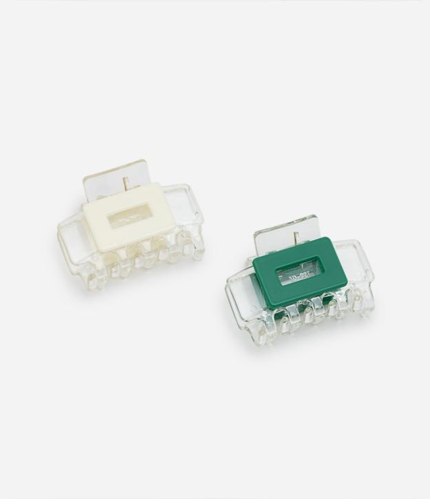 Kit 02 Piranhas de Cabelo Médias Retangulares com Placa Vazadas