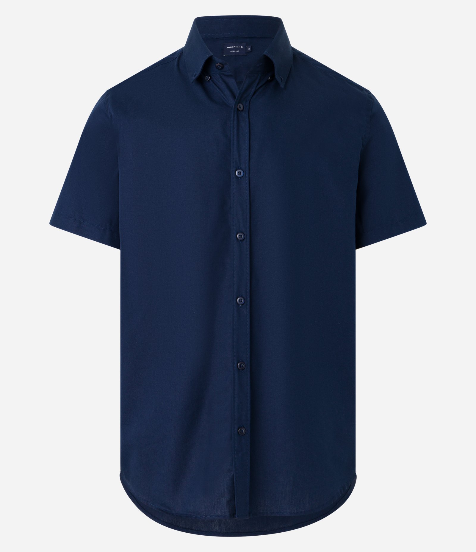 Camisa Comfort em Oxford com Gola Colarinho e Manga Curta Azul 6