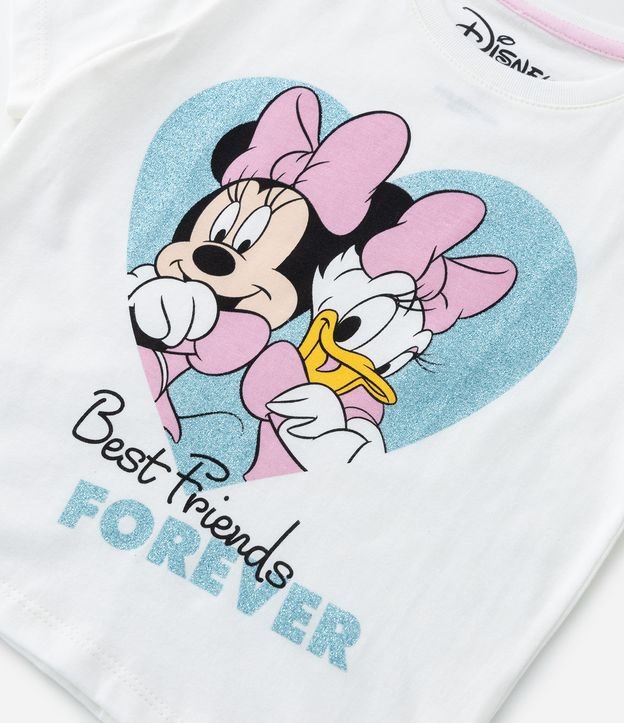 Camiseta Manga Curta Infantil com Estampa da Minnie - Tam 1 a 6 anos Branco 4