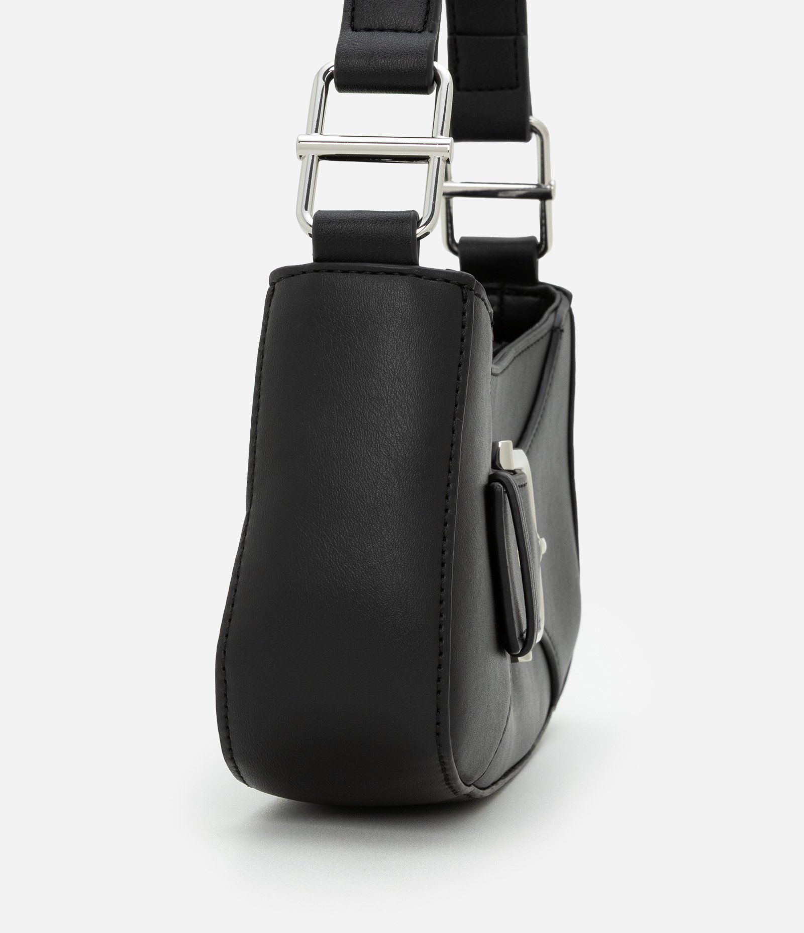 Bolsa Baguete Pequena com Detalhe em Fivela Preto 2