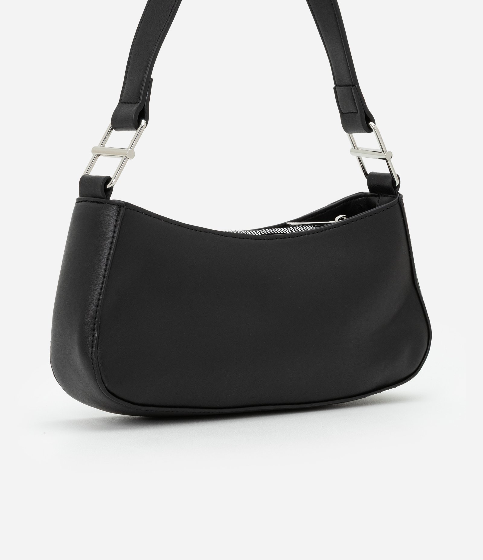 Bolsa Baguete Pequena com Detalhe em Fivela Preto 3