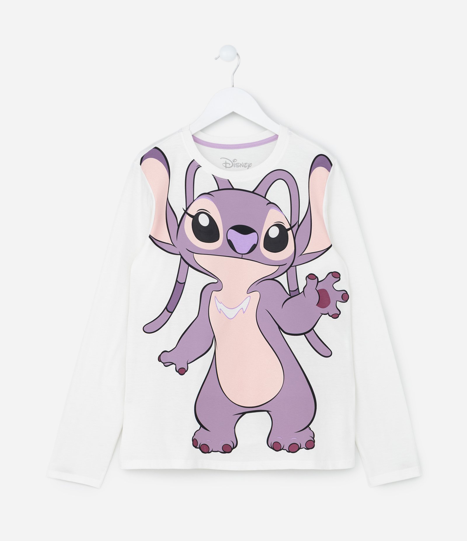Camiseta Manga Longa Infantil com Estampa da Angel - Tam 5 a 14 anos Branco 1