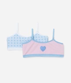 Kit 02 Sutiãs Infantis sem Bojo e Aro - Tam 10 ao 14 anos