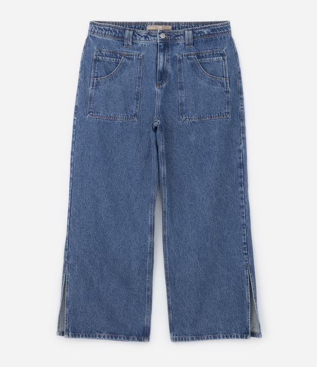 Calça Reta em Jeans com Bolsos Curve & Plus Size Azul 6