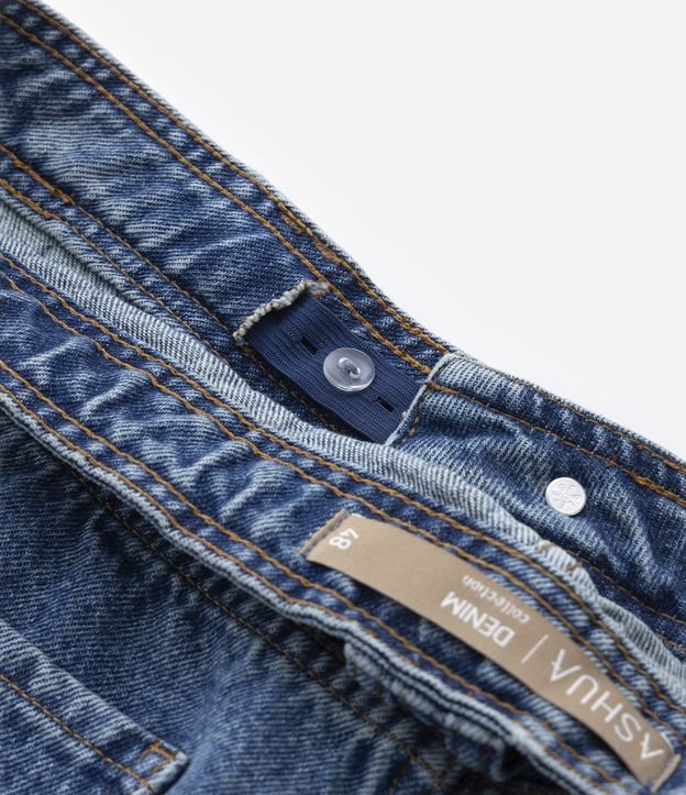 Calça Reta em Jeans com Bolsos Curve & Plus Size Azul 8