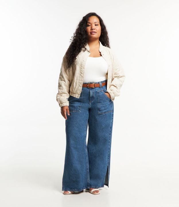 Calça Reta em Jeans com Bolsos Curve & Plus Size
