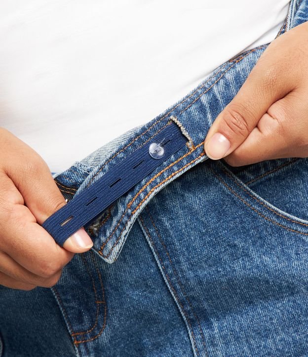 Calça Reta em Jeans com Bolsos Curve & Plus Size Azul 5