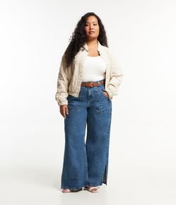 Calça Reta em Jeans com Bolsos Curve & Plus Size