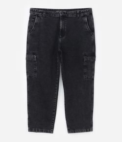 Calça Baggy Jeans com Bolso Cargo - Plus Size