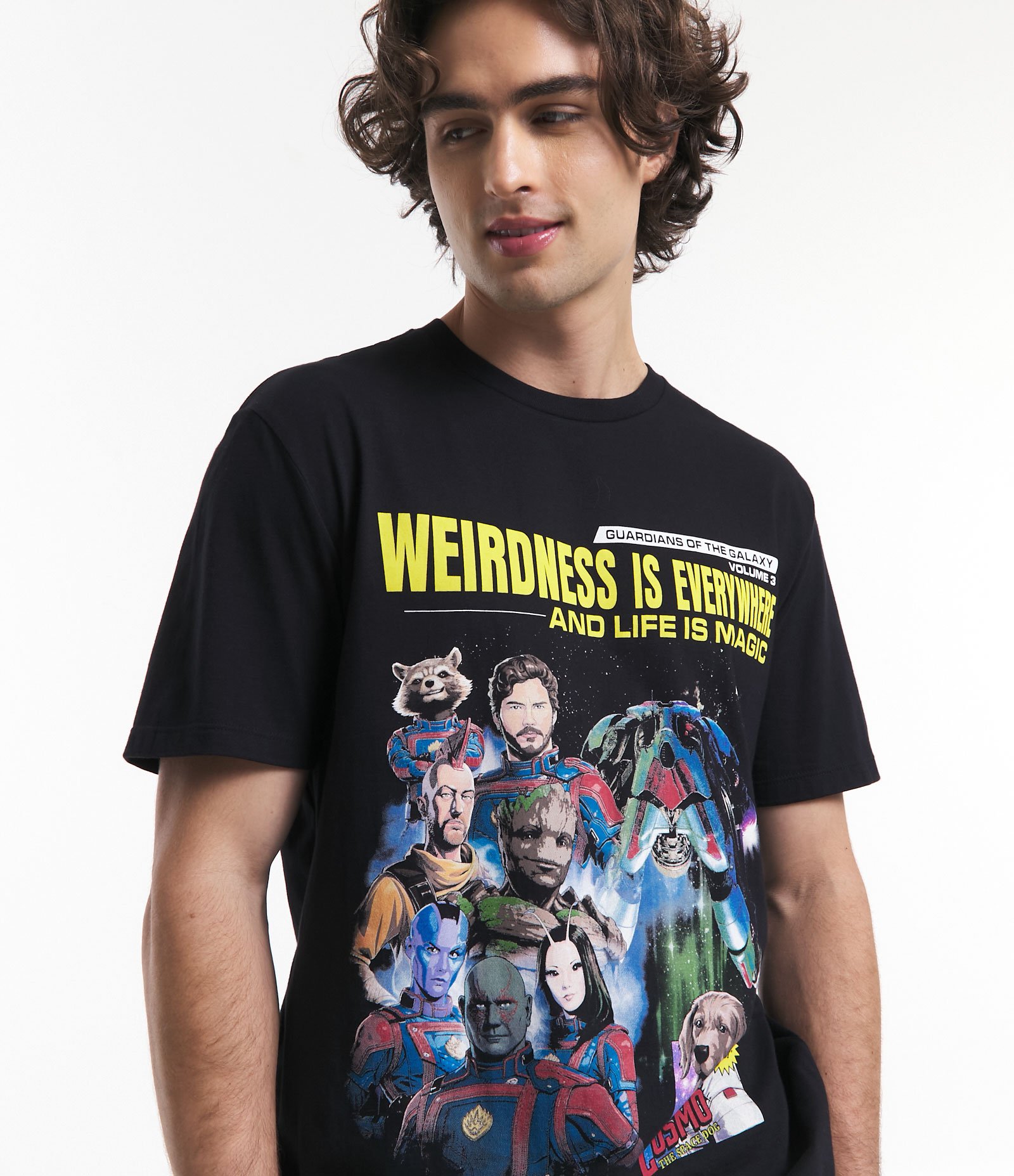 Camiseta Comfort em Meia Malha com Estampa Guardiões da Galáxia Preto 4