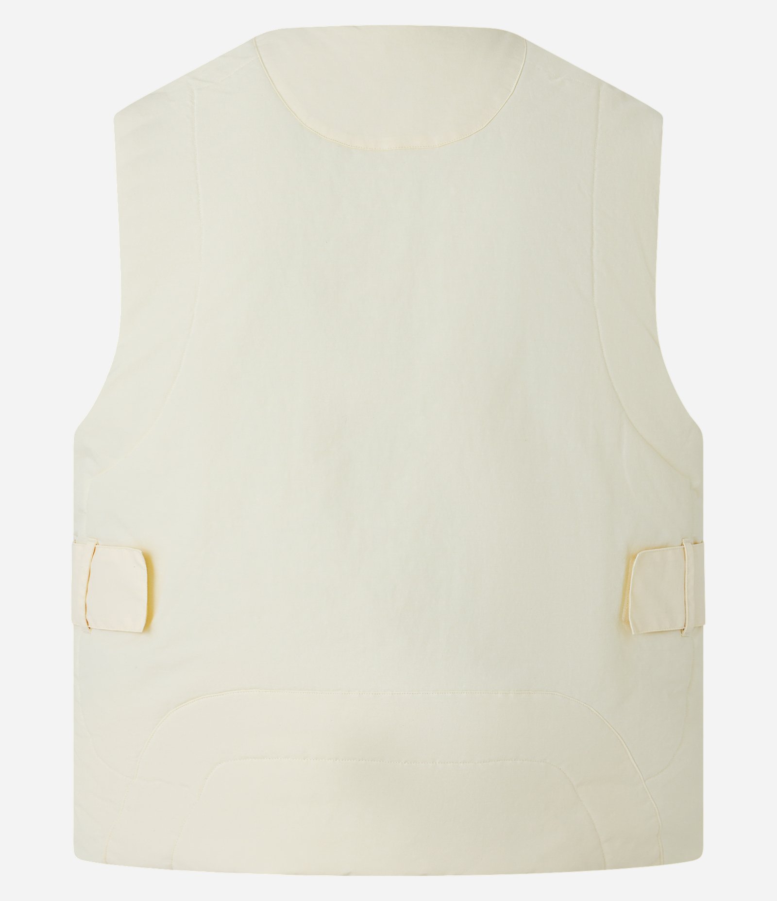 Colete Puffer em Poliamida com Tira Lateral Bege 7