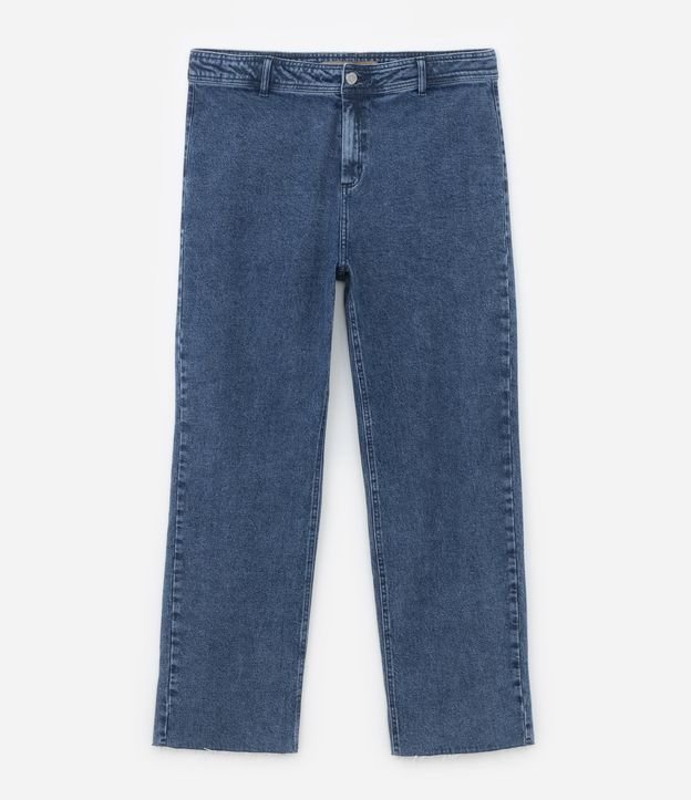 Calça Reta em Jeans com Elastano Curve & Plus Size Azul 5