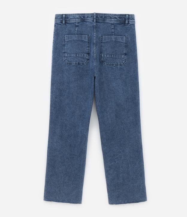 Calça Reta em Jeans com Elastano Curve & Plus Size Azul 6