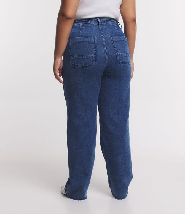Calça Reta em Jeans com Elastano Curve & Plus Size Azul 2