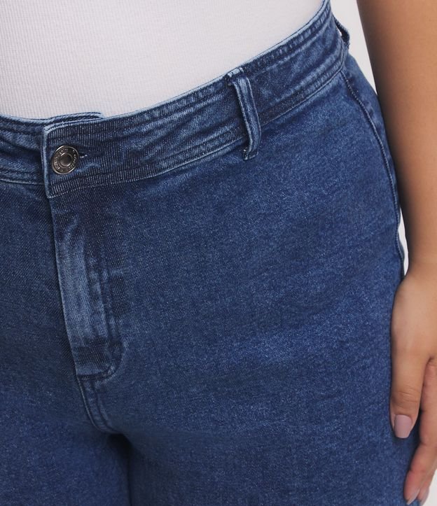 Calça Reta em Jeans com Elastano Curve & Plus Size Azul 3