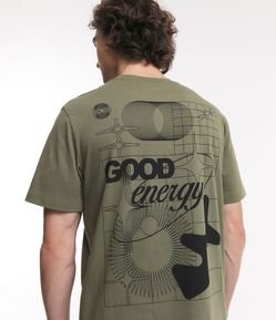 Camiseta Comfort em Meia Malha Estampa Good Energy