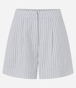 Bermuda Alfaiataria em Linho Listrado