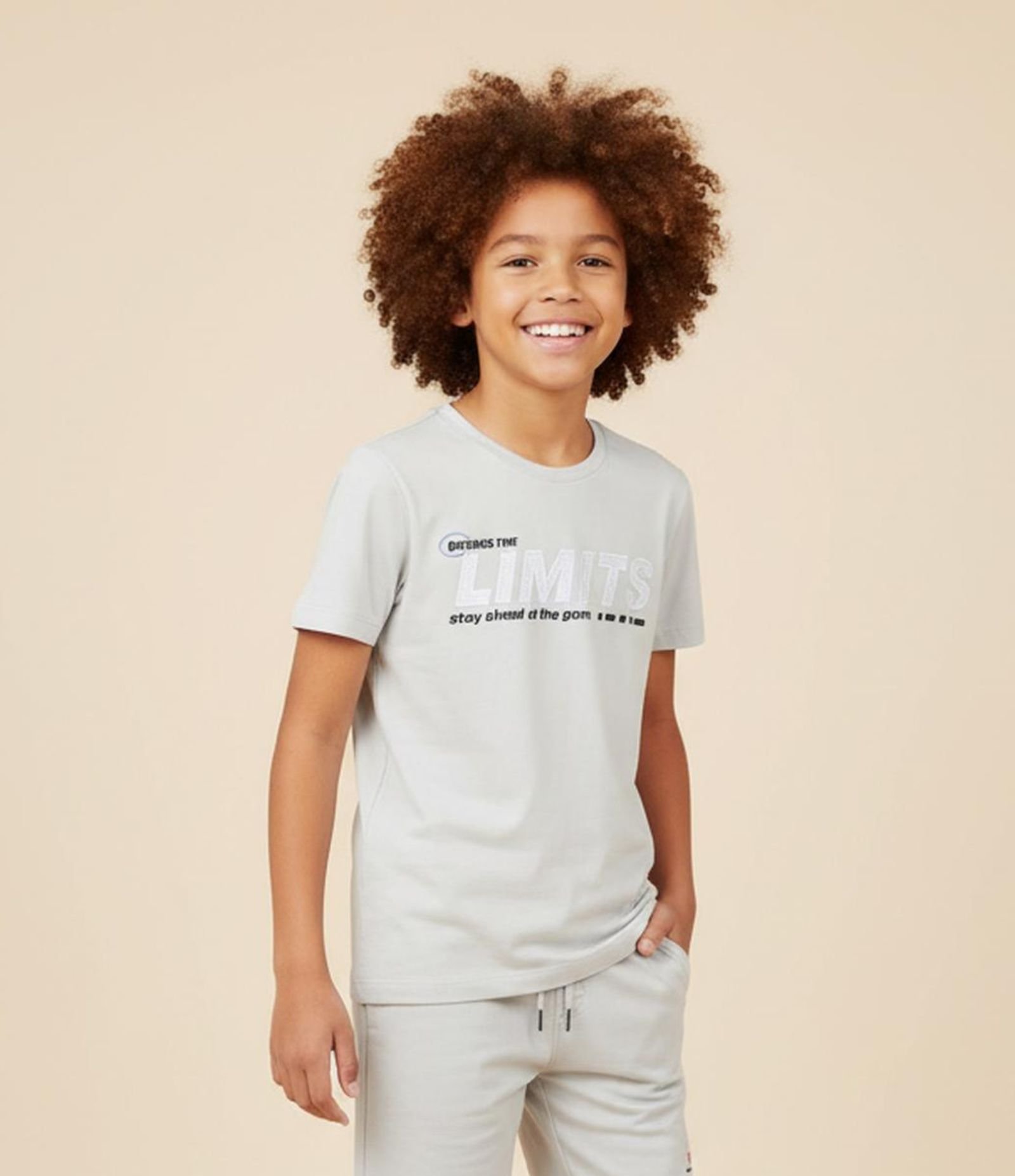 Camiseta Infantil com Estampa Limits e Foil - Tam 5 a 14 Anos Branco 1