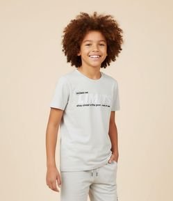 Camiseta Infantil com Estampa Limits e Foil - Tam 5 a 14 Anos