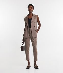 Calça Clochard em Suedine com Cós Elástico e Bolsos