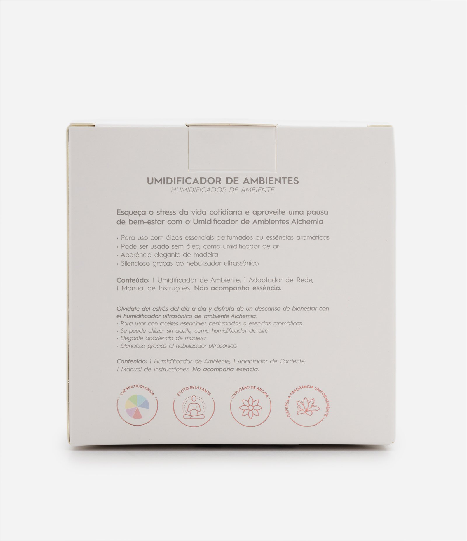 Umidificador de Ambiente Gota Medio Branco e Madeira Alchemia U 2