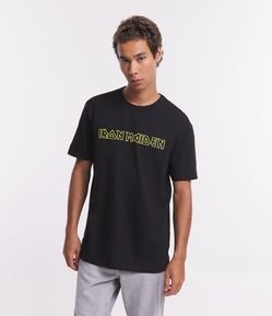 Camiseta Comfort em Meia Malha Estampa Iron Maiden
