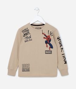 Camiseta Infantil Manga Longa com Estampa Homem Aranha - Tam 3 a 12 anos