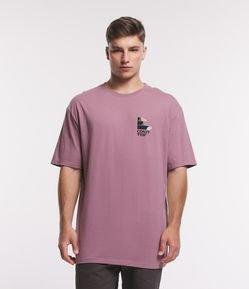 Camiseta Relaxed em Meia Malha com Estampa Frente e Costas Coast Trip