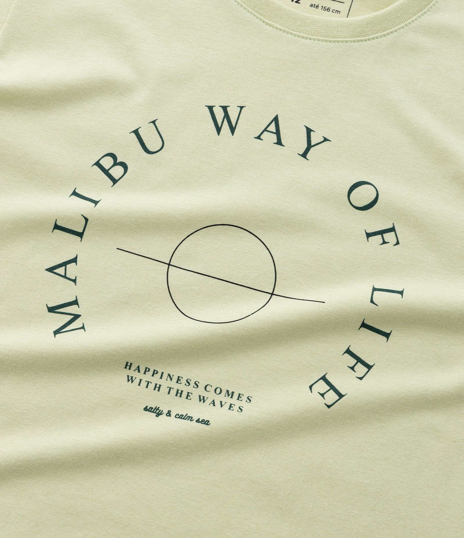 Camiseta Infantil com Lettering Malibu Estampado - Tam 05 a 14 Anos Verde 4