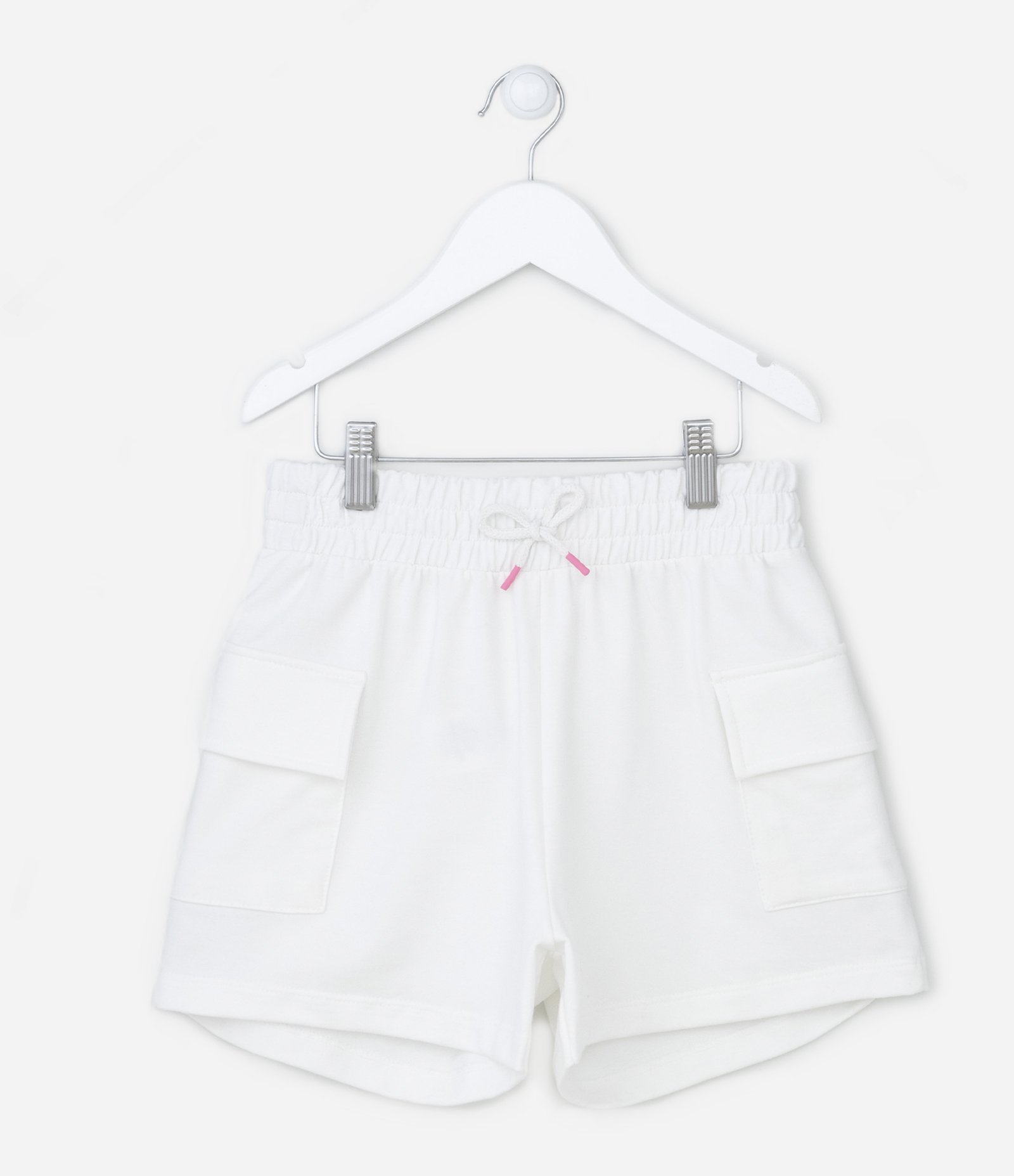 Bermuda Cargo Infantil em Moletom - 5 a 14 anos Branco 1