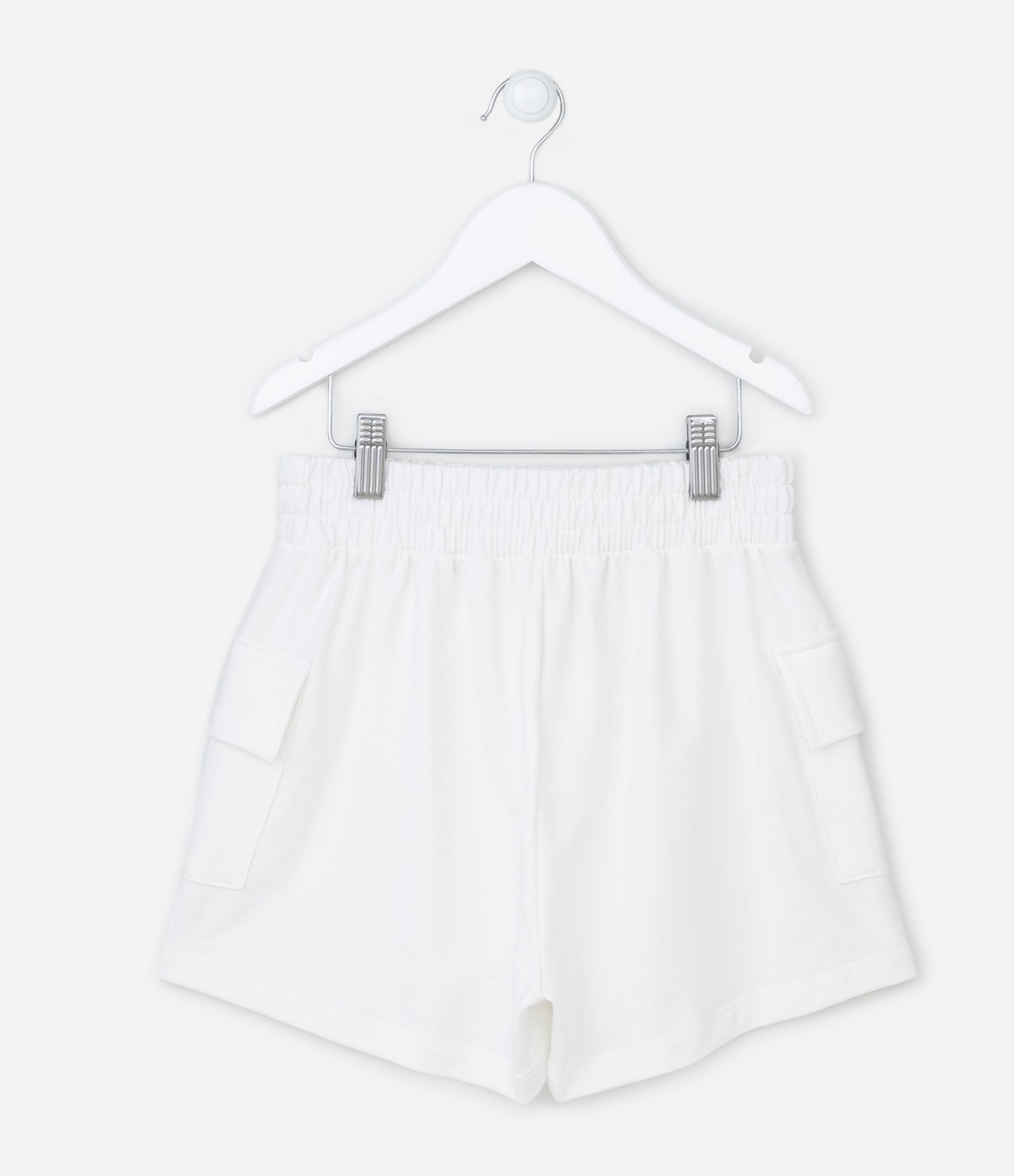 Bermuda Cargo Infantil em Moletom - 5 a 14 anos Branco 2