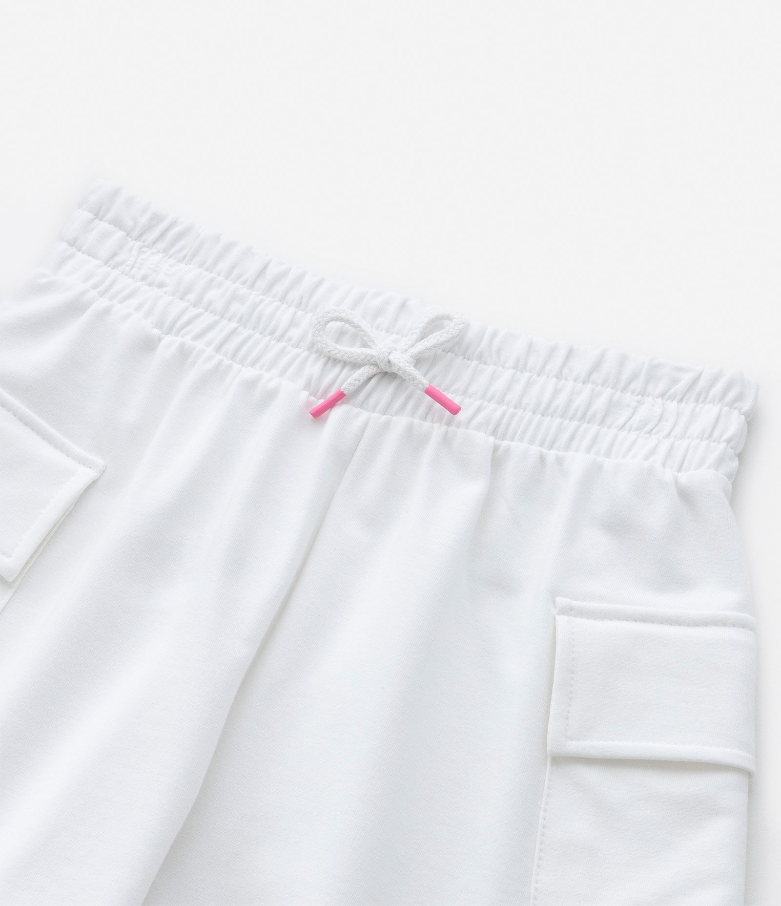 Bermuda Cargo Infantil em Moletom - 5 a 14 anos Branco 3