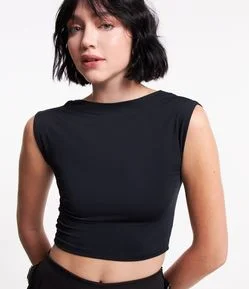 Blusa em Jersey com Costas Abertas e Sem Mangas