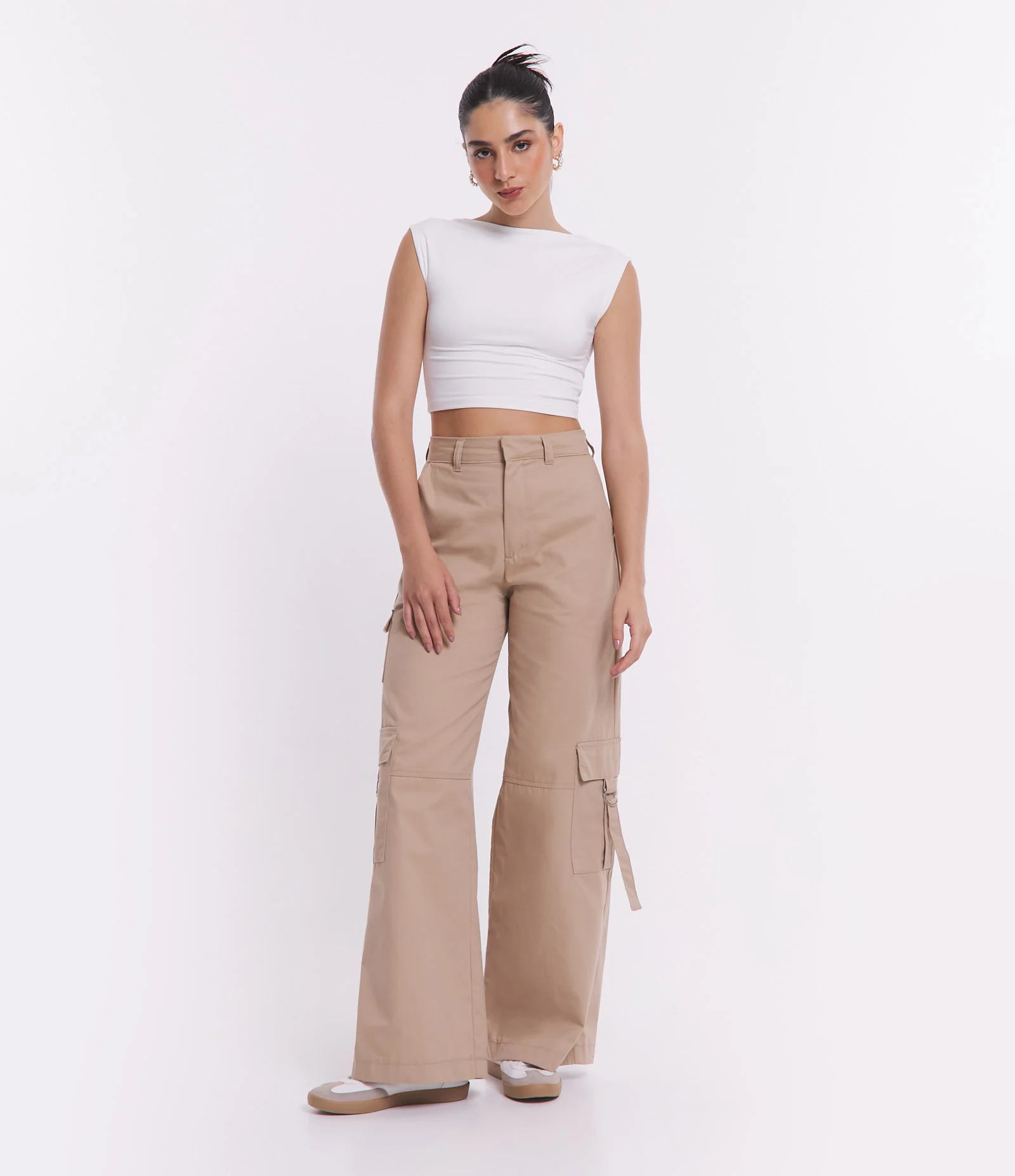 Blusa em Jersey com Costas Abertas e Sem Mangas Branco 2