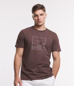 Camiseta Regular em Algodão com Lettering Find Your Territory