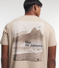 Camiseta Regular em Algodão com Estampa Rio de Janeiro