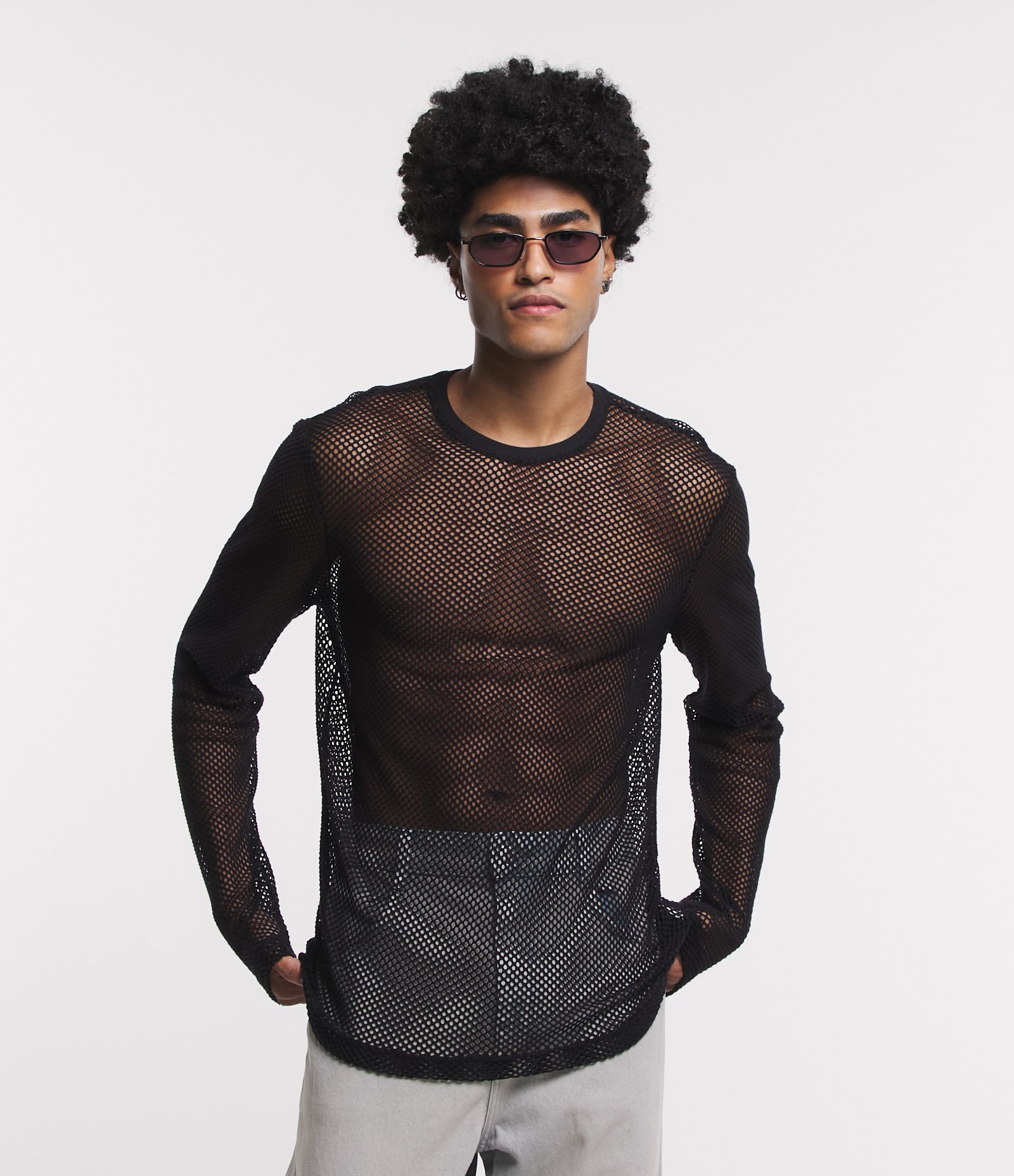 Camiseta Muscle em Meia Malha Furadinha Preto 5