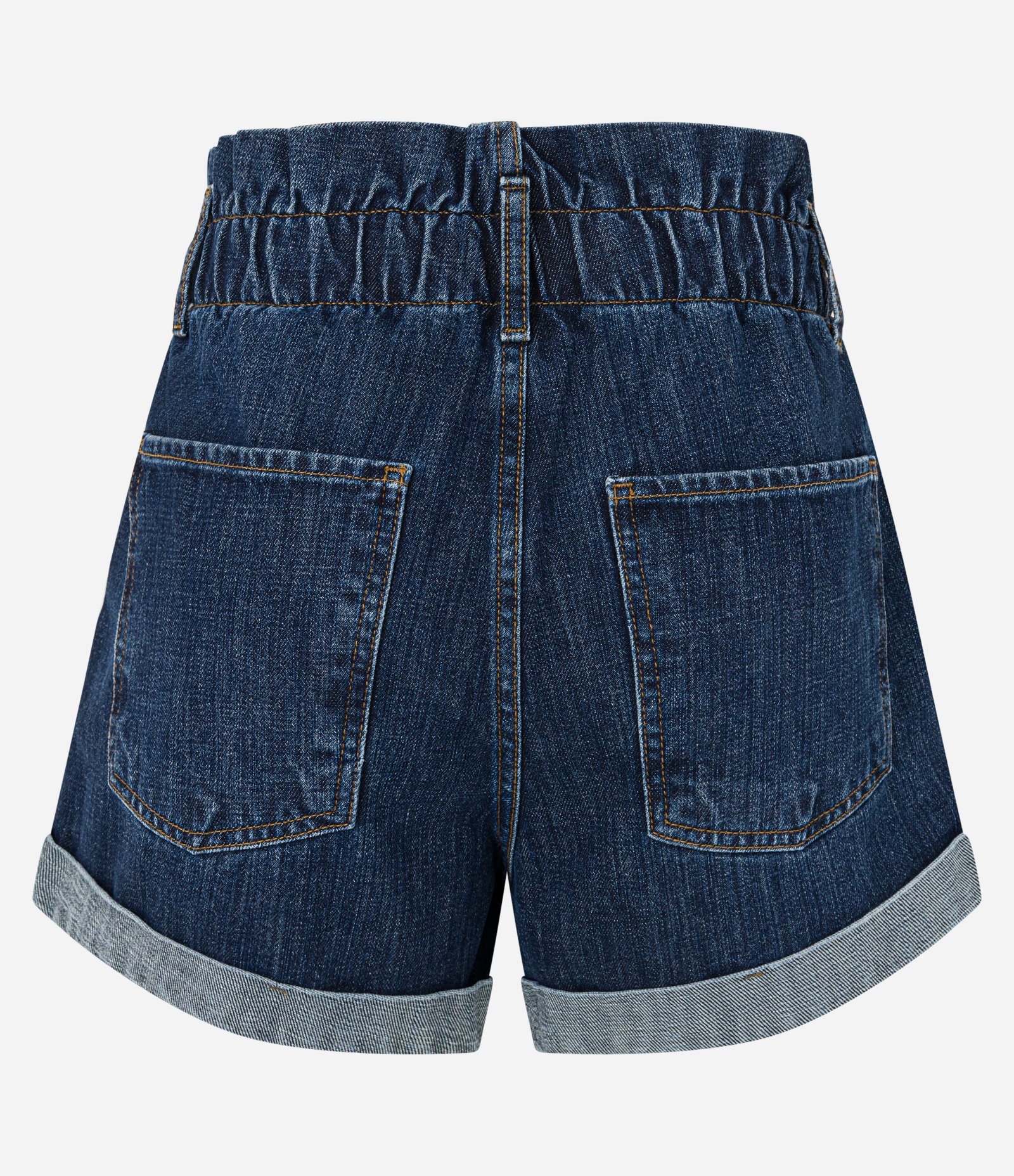 Short Baggy Jeans com Cós Elástico e Barra Dobrada Azul 2