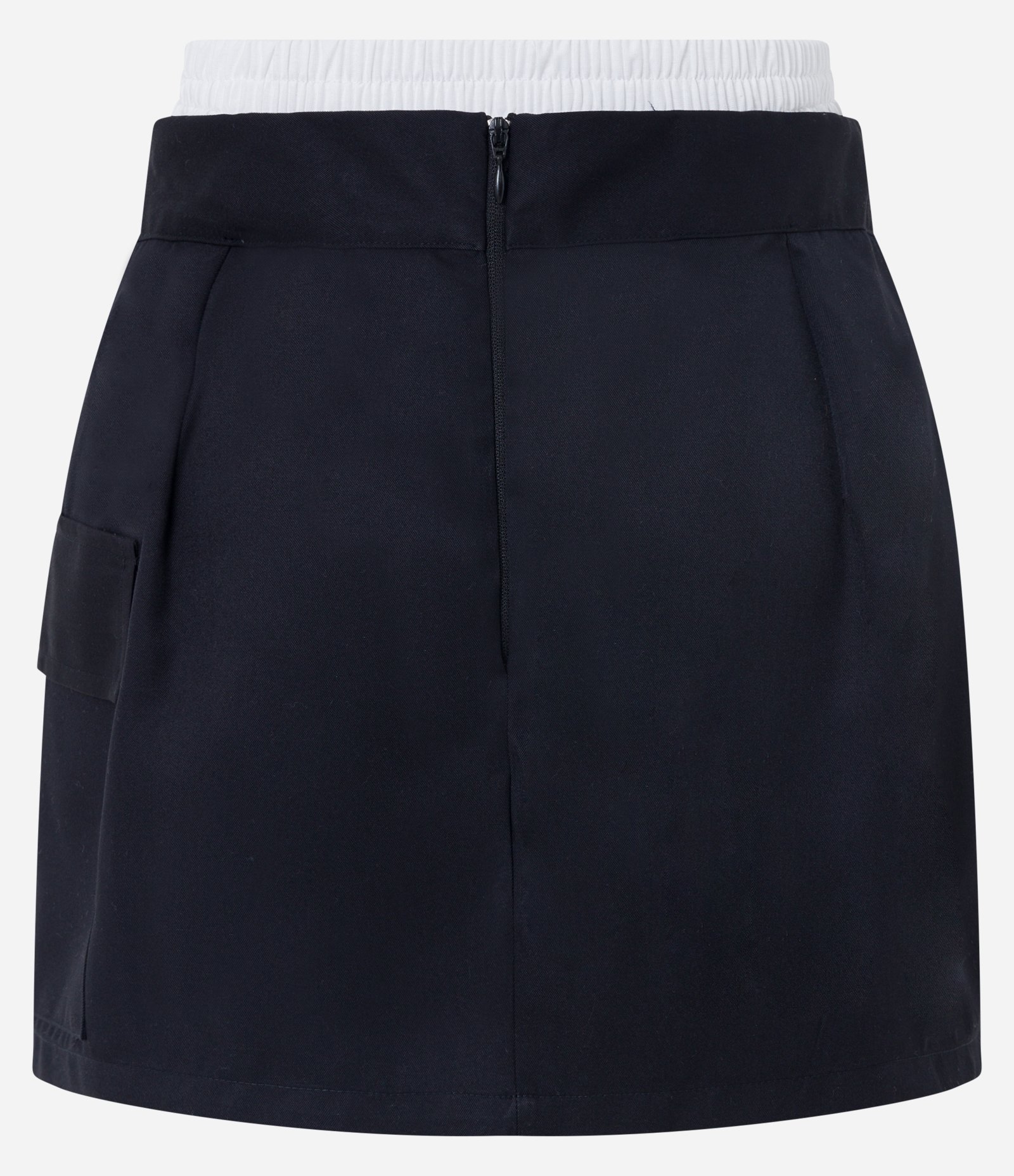 Saia Curta em Alfaiataria com Bolso Cargo e Cós Cueca Preto 6