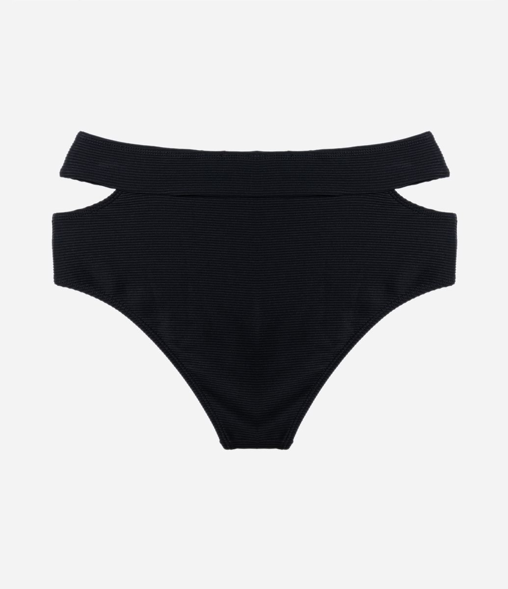 Biquíni Hot Pants Texturizados com Abertura Curve & Plus Size Preto