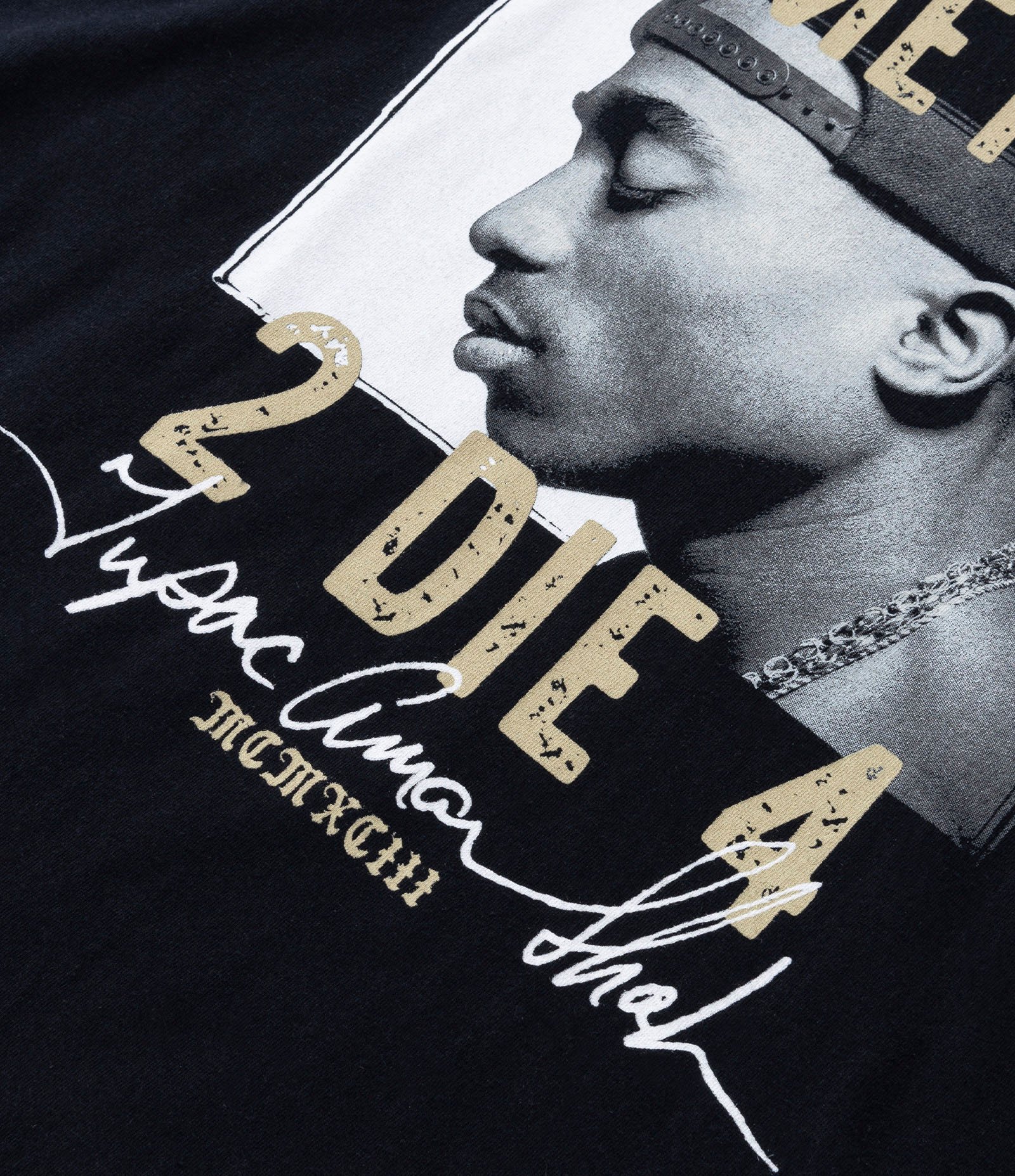 Camiseta Infantil Manga Curta com Estampa do 2Pac - Tam 5/6 a 13/14 anos Preto 3