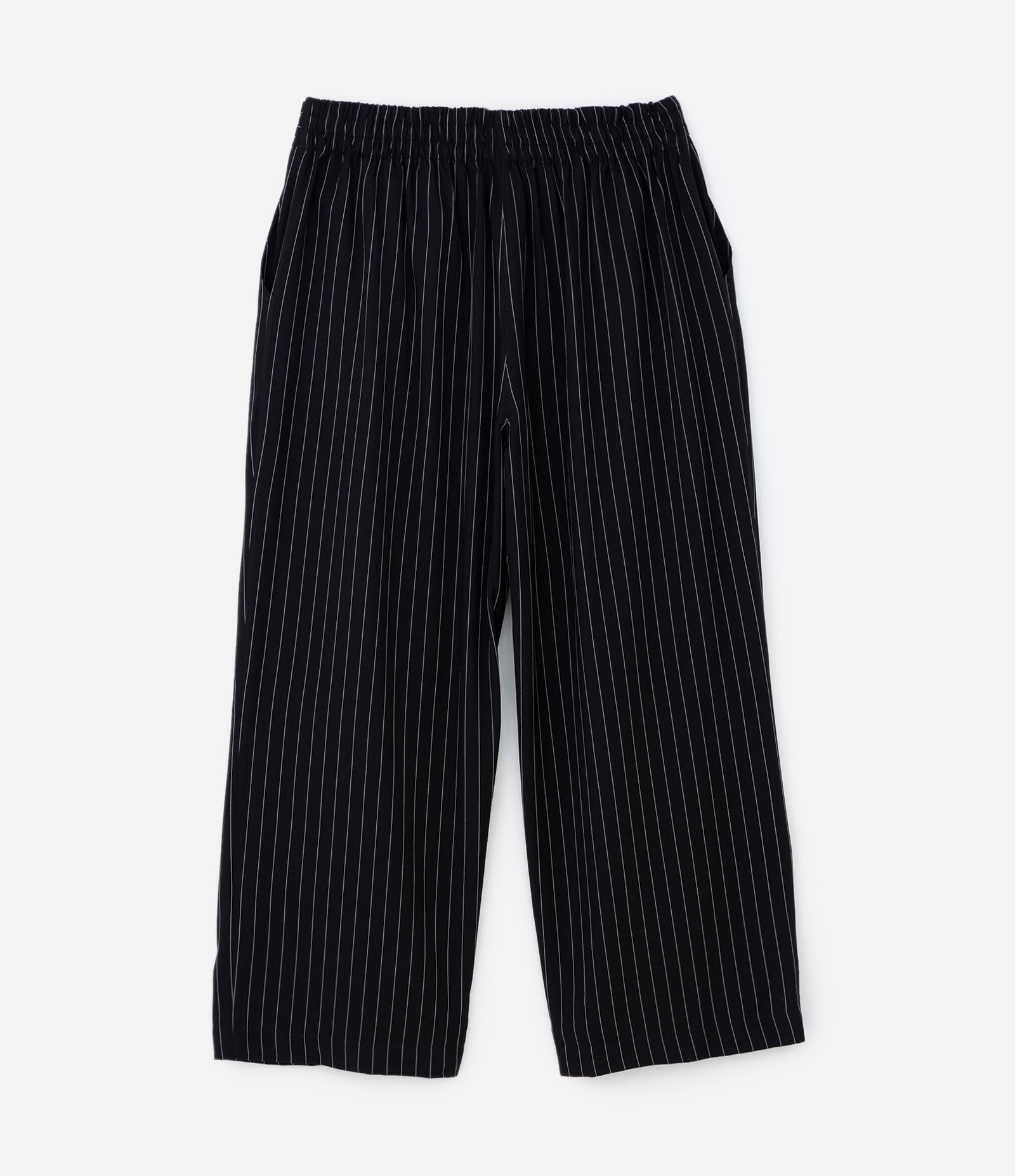 Calça Pantalona Risca de Giz com Fivelas Curve & Plus Size Preto 6