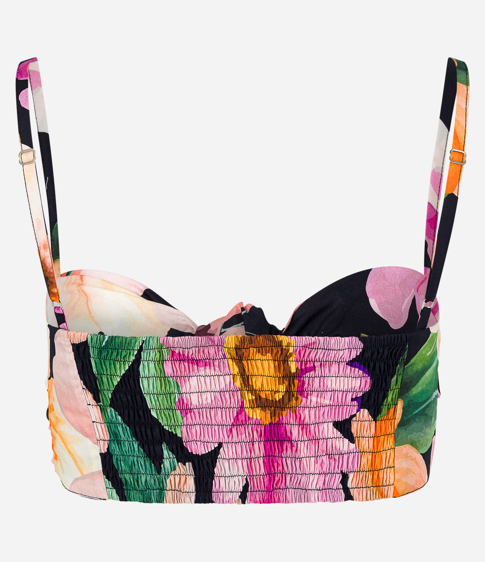 Top de Alça em Tricoline com Torcido e Flores Aquareladas Estampadas Multicores 7