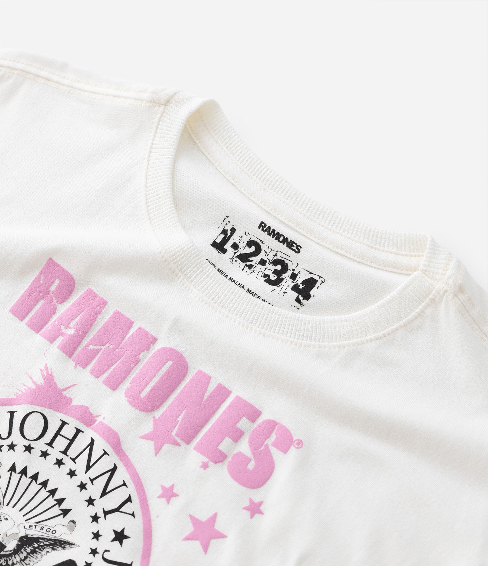 Camiseta Cropped Infantil com Estampa do Ramones - Tam 5 a 14 anos Snow White 3