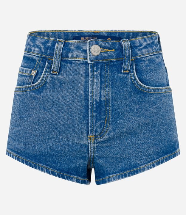 Short Cintura Alta em Jeans com Bolsos Azul 5