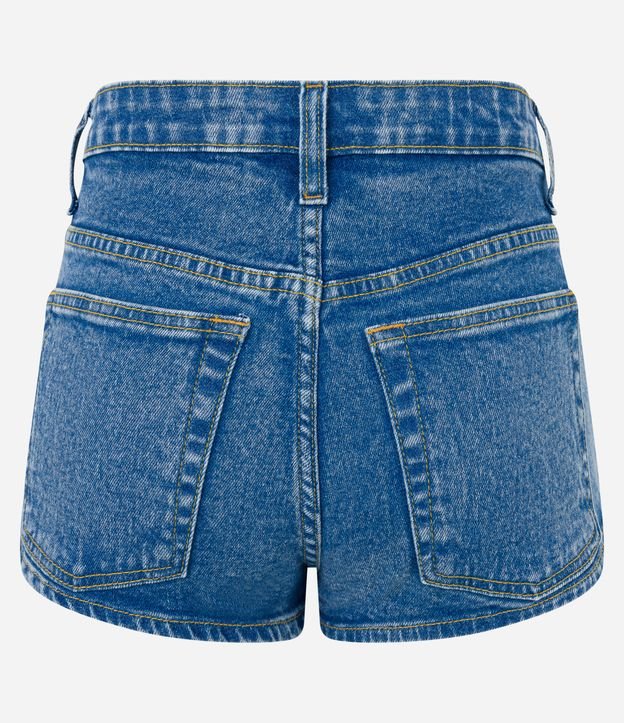 Short Cintura Alta em Jeans com Bolsos Azul 6